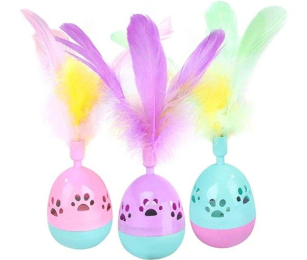Producto - Juguete Gato Huevo Vaiven Con Pluma