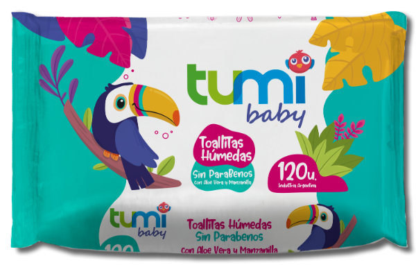Producto - Toallitas humedas Aloe Vera y Manzanilla Tumi baby 120uni (CAJA x12)