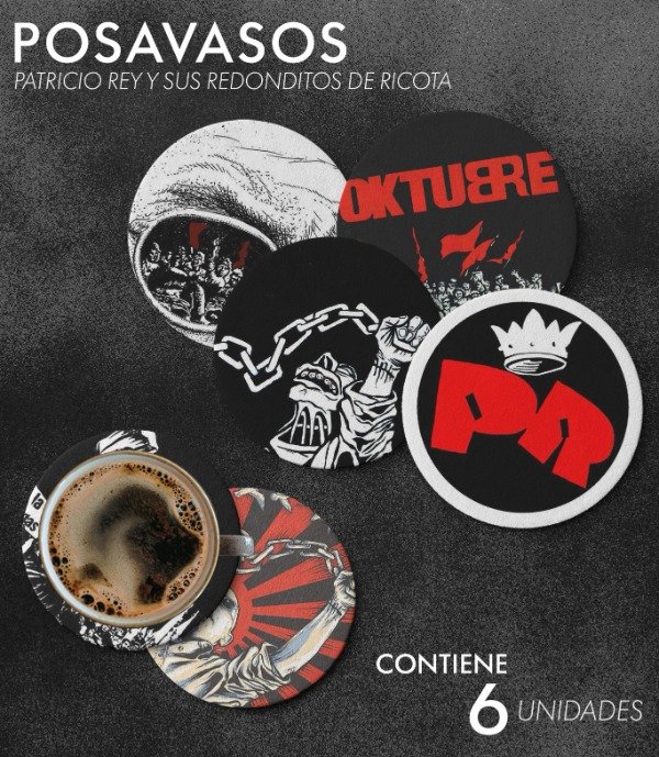 Producto - Pack 6 Posavasos/tazas - Patricio Rey y sus Redonditos de Ricota