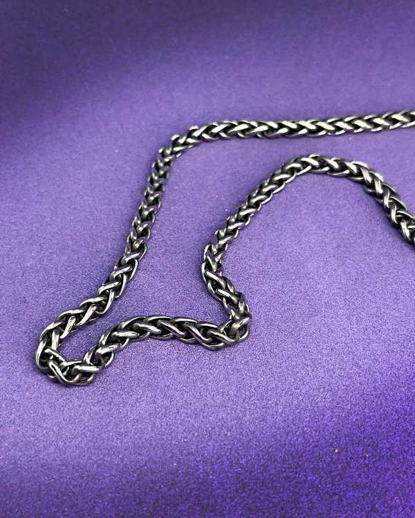 Producto - C 351 - Cadena de Acero Quirúrgico - Empavonado - Soga gruesa - 45 cm