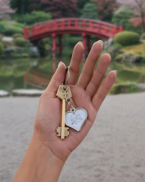 Producto - Llavero Del Amor Doble Faz Con Cupido Salve Regina