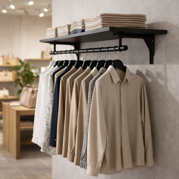 Producto - Perchero Pared 100 cm estante total black