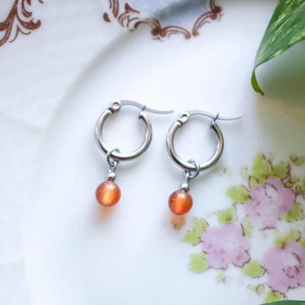 Producto - Aros Helia de Cornalina