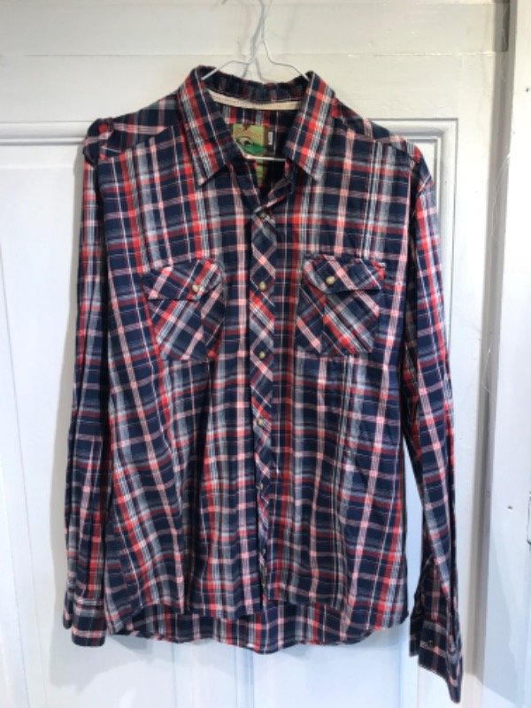 Producto - Camisa TAVERNITI cuadrillé azul colorado y blanco Talle M - PRECIO: 36X