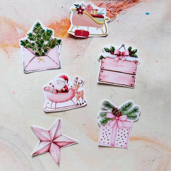 Producto - Stickers navidad rosa