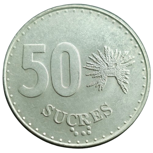 Producto - Ecuador 50 Sucres 1988 Máscara Km#93 -XF