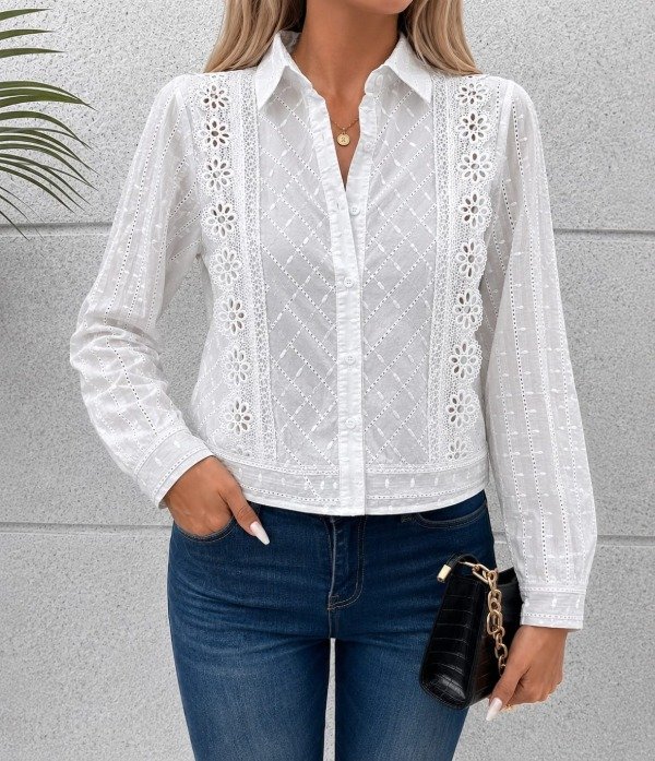 Producto - CAMISA BRODERIE Y050 MANGA LARGA  REGULABLE