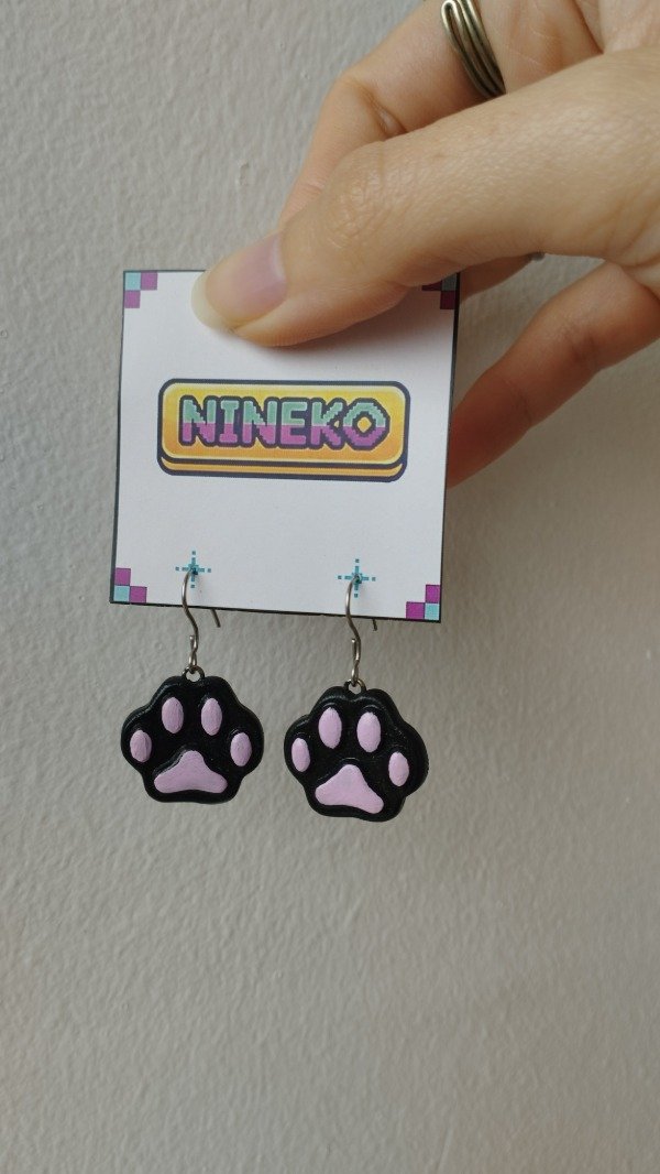 Producto - Aros patita gato negra - 4