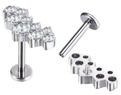 Producto - Labret cluster doble prong set
