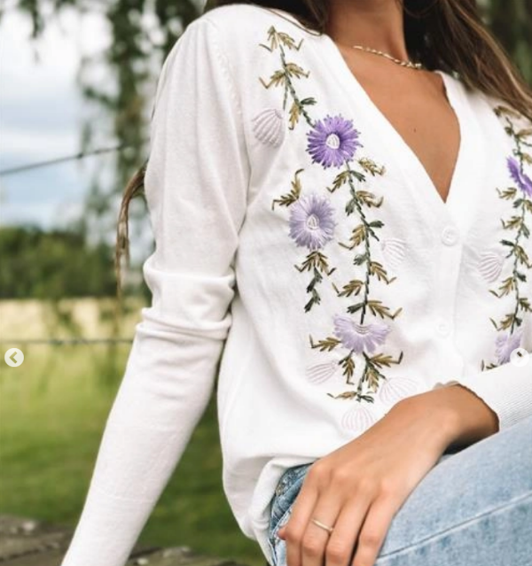 Producto - Cárdigan Flowers Lila