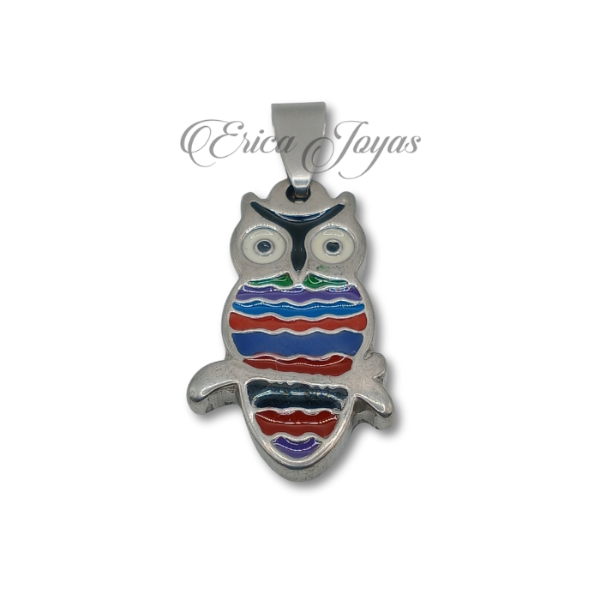 Producto - Dije macizo Buho esmaltado color (LBDM0057)
