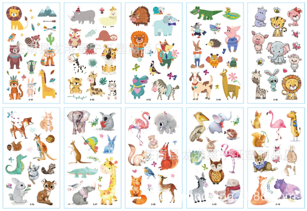 Producto - Tatuaje temporal animales x10 planchas