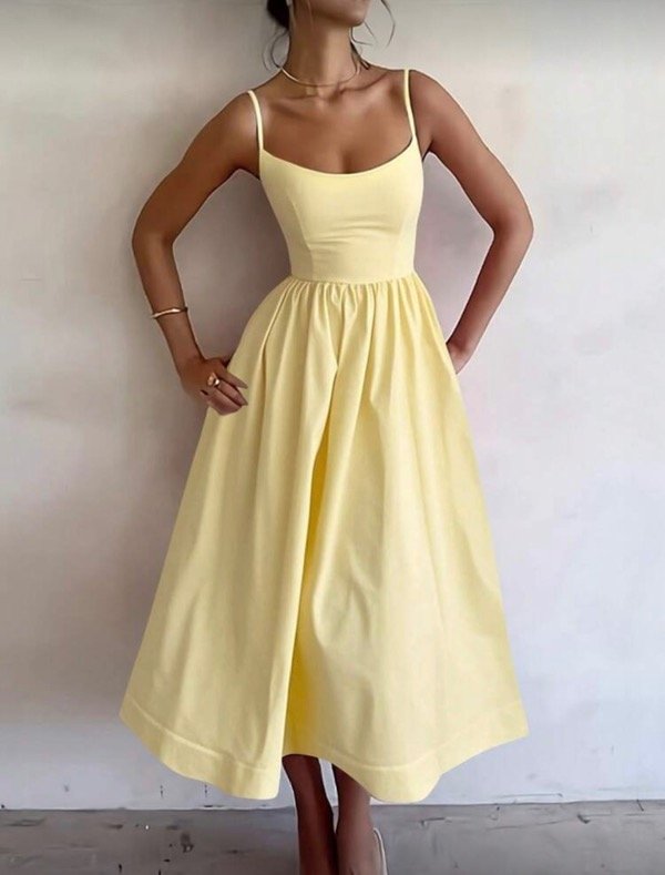 Producto - Vestido importado amarillo pastel talle XS