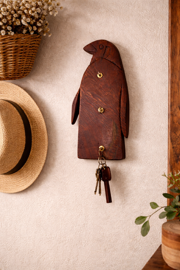 Producto - Perchero pingüino de madera