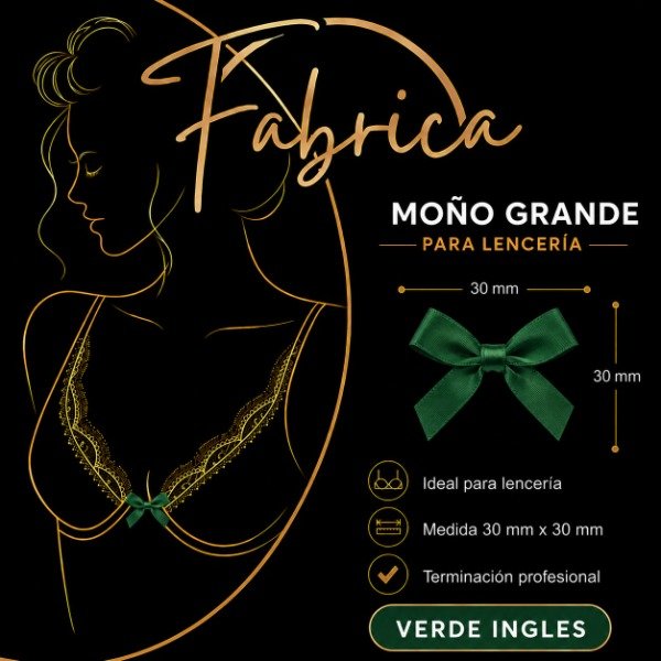 Producto - Moño Grande Verde Inglés (1 unidad)- Teñido