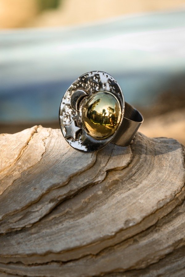 Producto - Anillo Galaxia de acero y bronc - 2