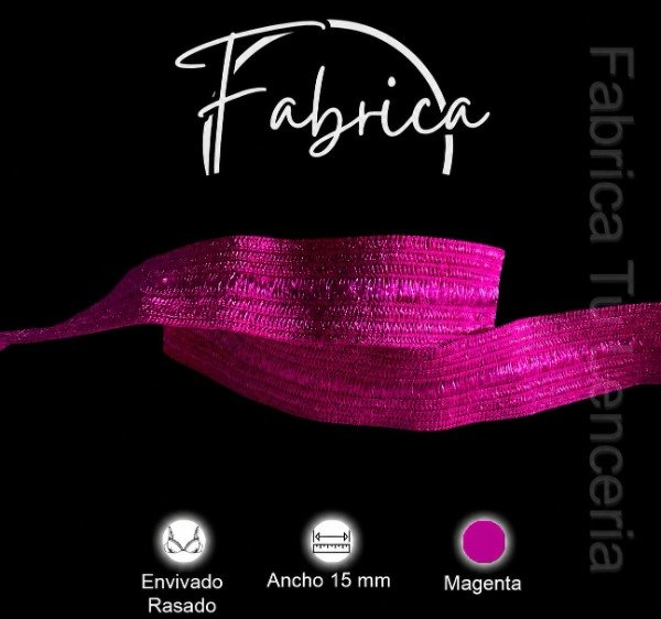 Producto - Envivado o Elástico Partido Magenta 15mm nylon (1 metro)