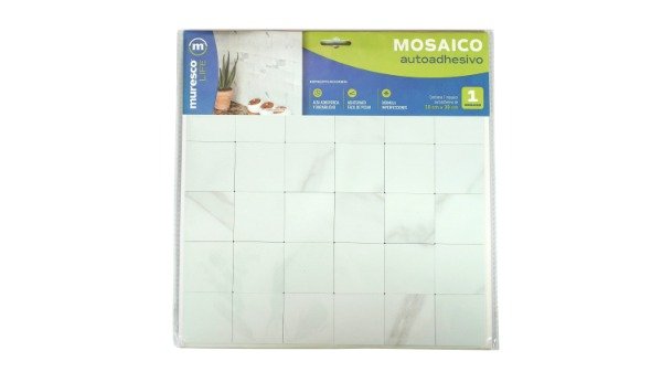 Producto - Mosaico autoadhesivo Cuarzo Nieve 30 x 30 cm Muresco