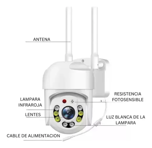 Producto - Camara Seguridad Wifi Exterior 360 Nocturna Color Blanco Ip