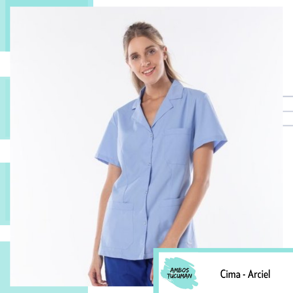 Producto - Chaqueta Cima Celeste Cuello Solapa