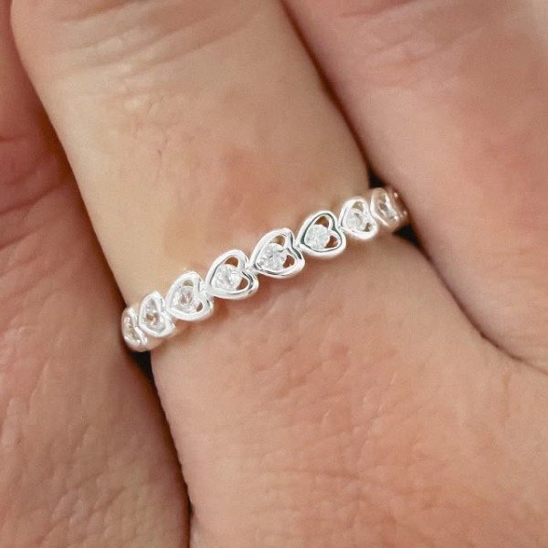 Producto - ANILLO DE ACERO BLANCO LINEAS