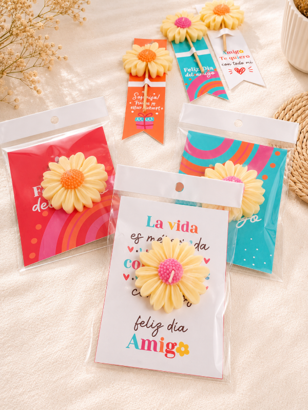 Producto - Velita Margarita + Tarjetón día del amigo - Especial día del amigo