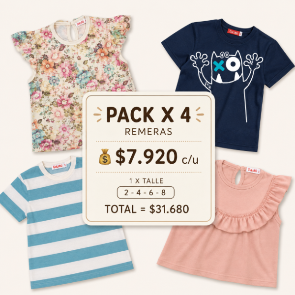 Pack x 4 remeras