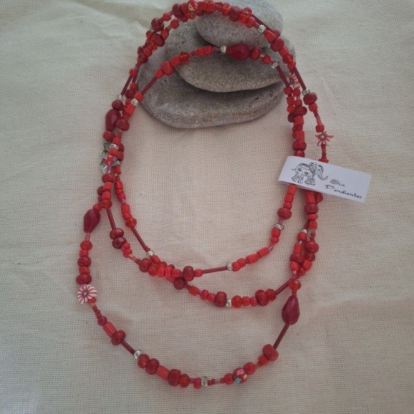 Producto - Collar Mil Vueltas Rojo
