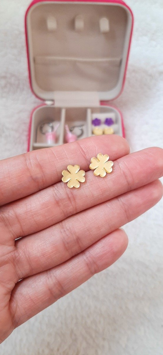 Producto - Aros trébol dorado