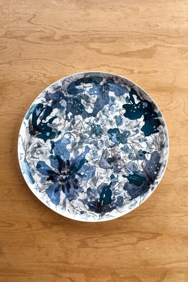 Producto - Bandeja de flores azules 31cm - 0