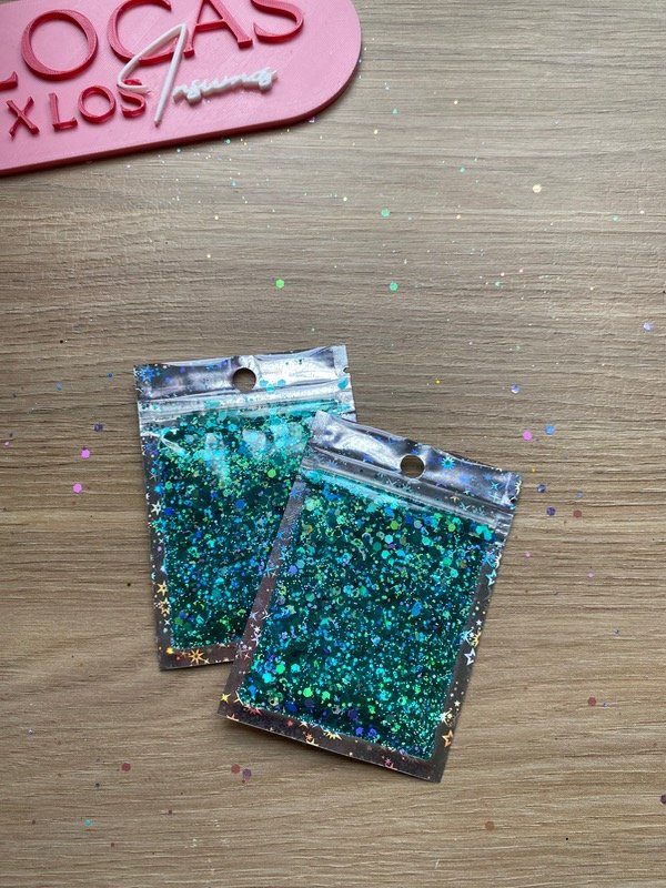 Producto - Glitter chunky esmeralda holográfico