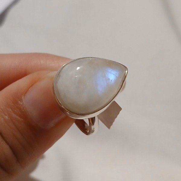 Producto - Anillo Plata 925 piedra de la luna - Talle 14