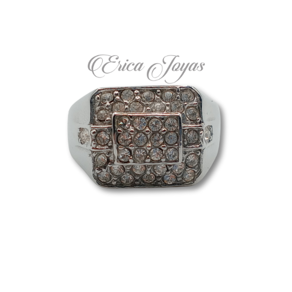 Producto - Anillo Cuadrado con cúbics y cúbics laterales (LJAN0045)