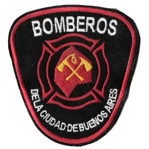 Producto - Escudo Parche Bordado  Bomberos de la Ciudad 9cm