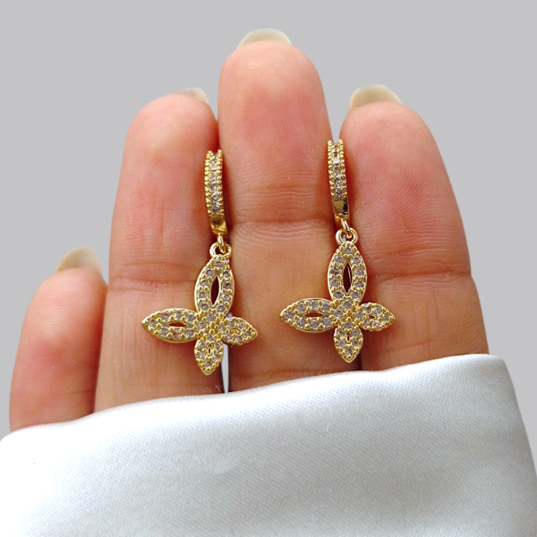 Producto - Argollas dije mariposa micropave AD 40215