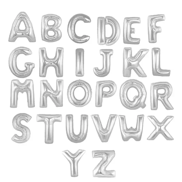 Producto - GLOBO METALIZADO PLATEADO LETRA CHICO "40CM" NO APTO HELIO (ELEGIR PRODUCTO)