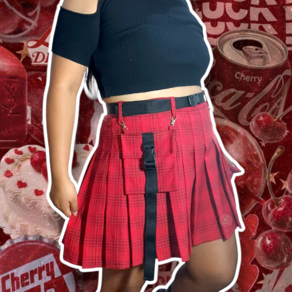 Producto - Falda tableada con bolsillo [-Grunge-] [-Red-]