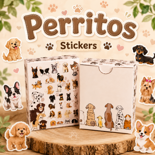 Producto - Cajita de stickers "Perritos"