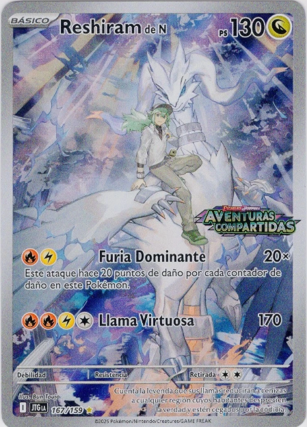 Producto - Reshiram de N - Aventuras Compartidas - Stamped Promo 167/159 HOLO ESPAÑOL