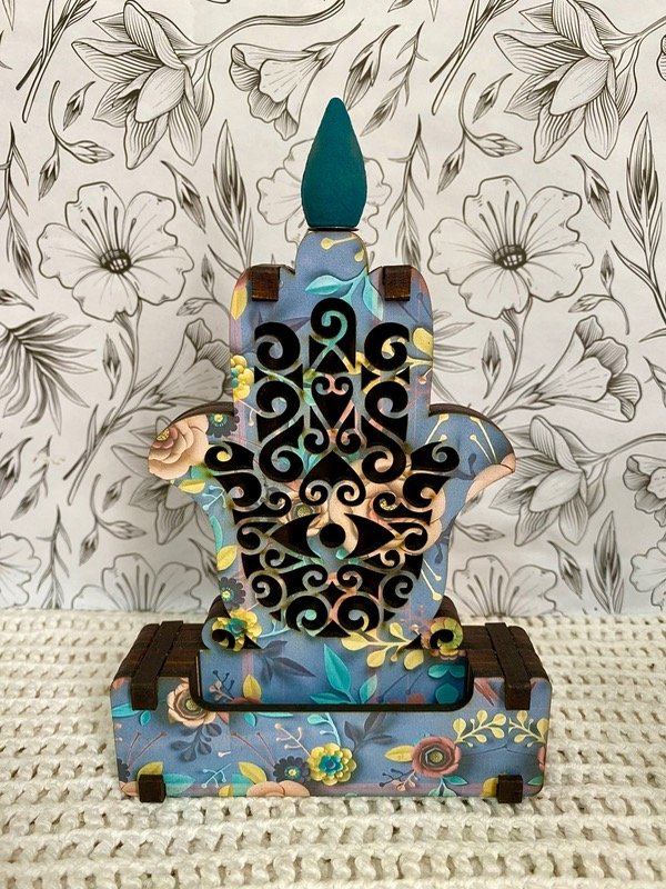 Producto - Cascada de humo Hamsa de madera
