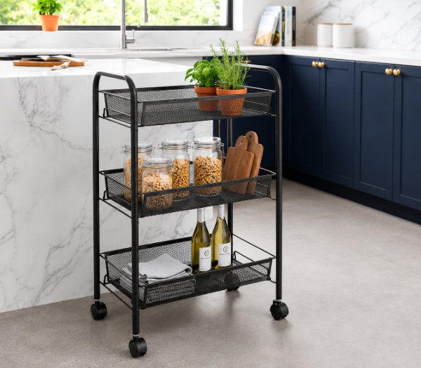 Producto - Carro Metalico Organizador Auxiliar Multiuso  Alto: 62 X 43 cm X 22 cm. - 1