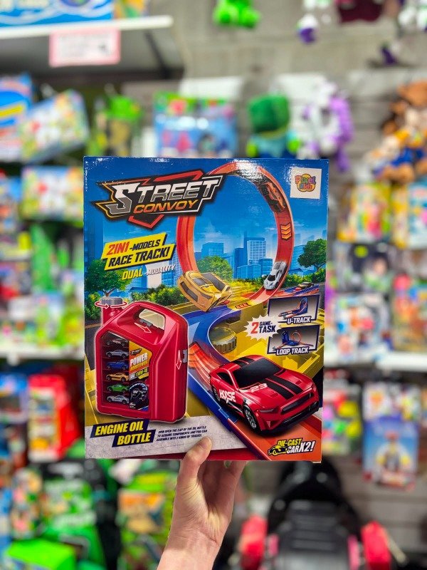Producto - Pista de Autos 2 en 1 Street Convoy con Bidón Contenedor Pixel kids