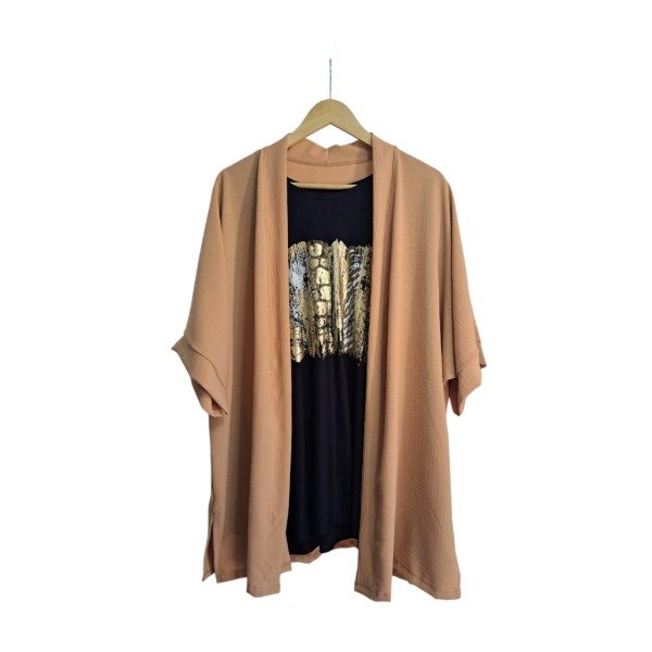 Producto - Conjunto Remerón Overzise y kimono Crepe. Talle entre 7y9
