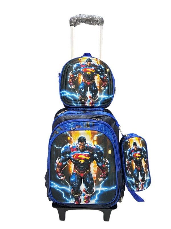 Producto - Superman Combo Mochila + Cartuchera + Lonchera + Carrito