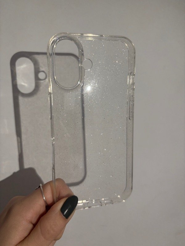Producto - FUNDA TRANSPARENTE C/BRILLOS IP 16