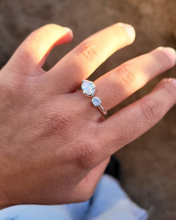 Producto - Anillo Cristal acero blanco