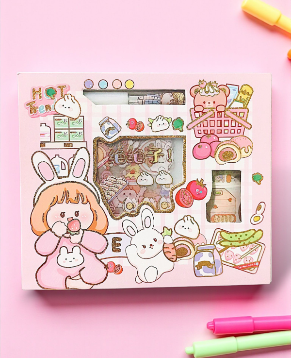 Producto - Caja Cute de Washi Tapes + Stickers + Cutter #1