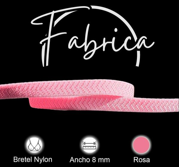Producto - Bretel 8mm rosa nylon (1 metro)