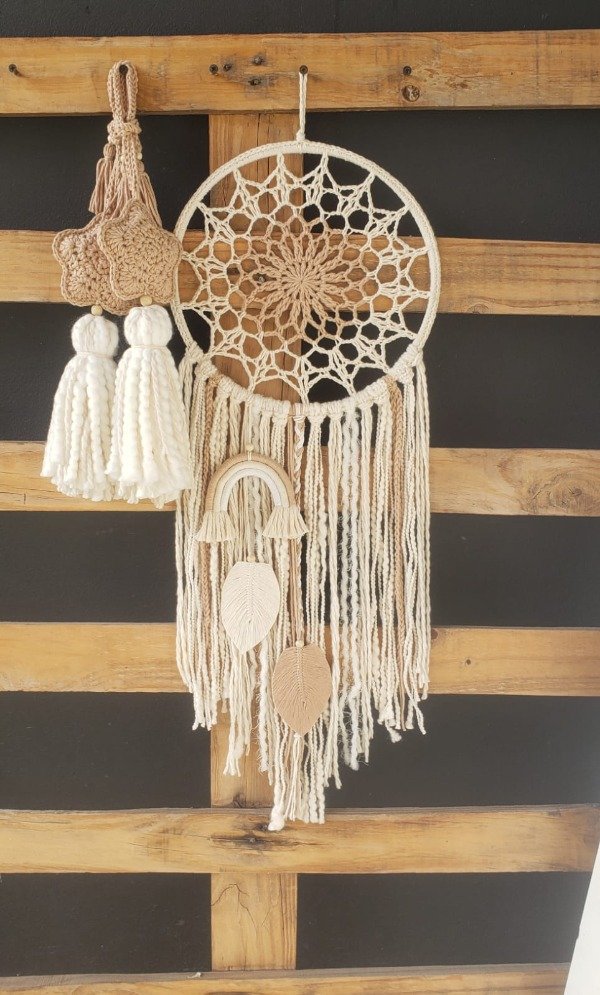 Producto - Combo sujeta cortina estrellas y atrapasueños 25 cm