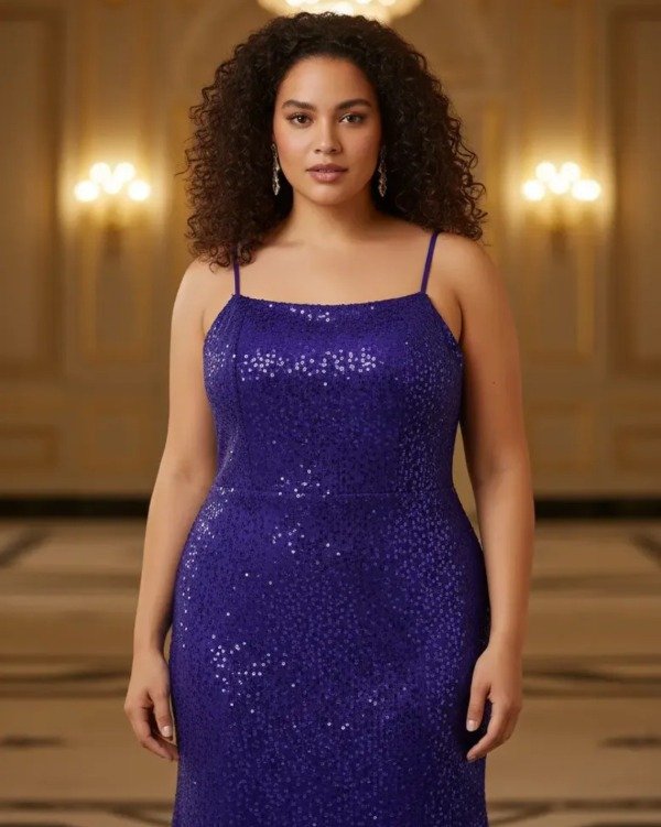 Producto - Vestido sirena azul francia con lentejuelas importado - 6